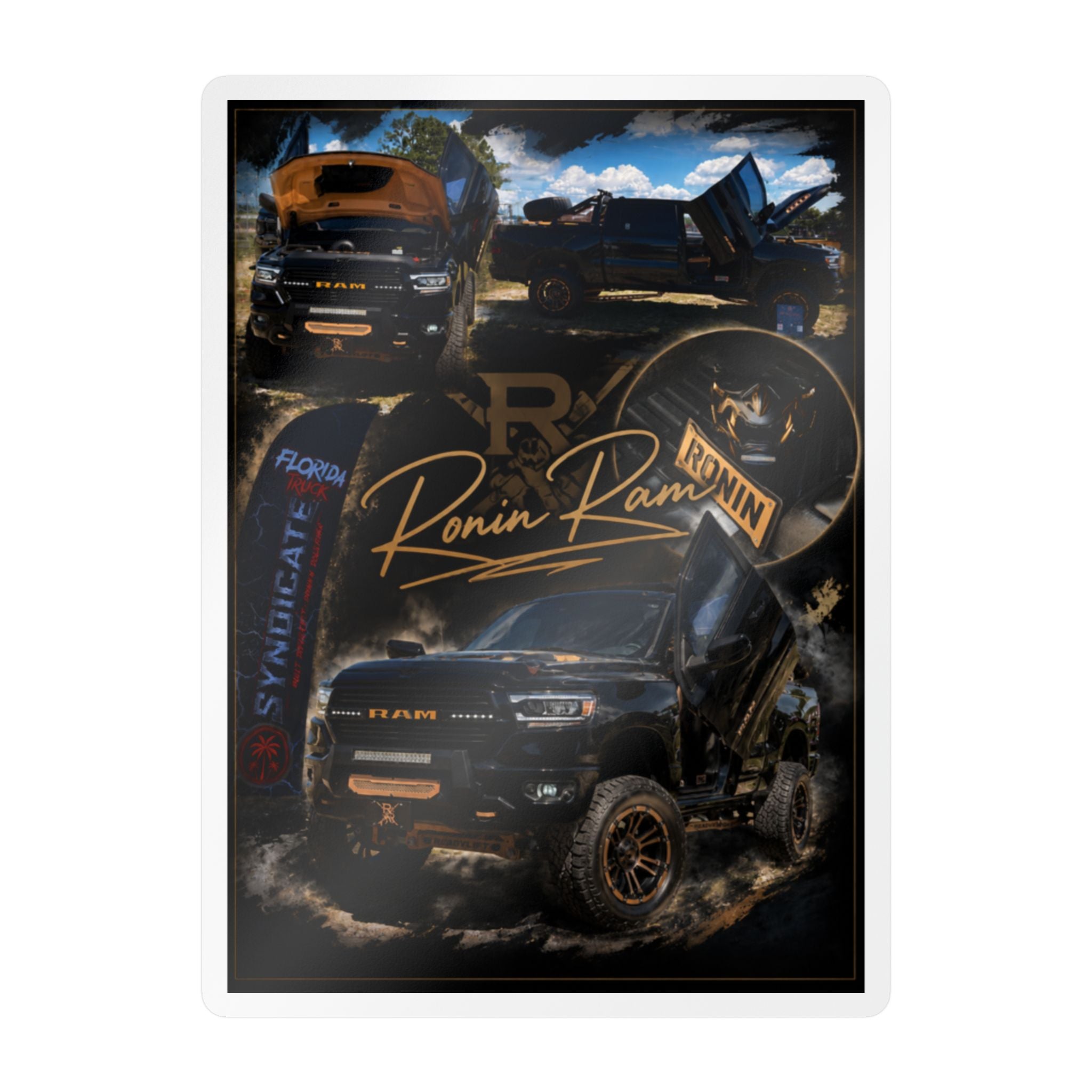 Ram Truck Collage Kiss-Cut Vinyl Decal — Ronin Ram Graphic