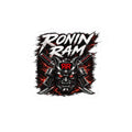 Ronin Ram Samurai Helmet Kiss-Cut Sticker — Red & Black Skull Mask Laptop Decal