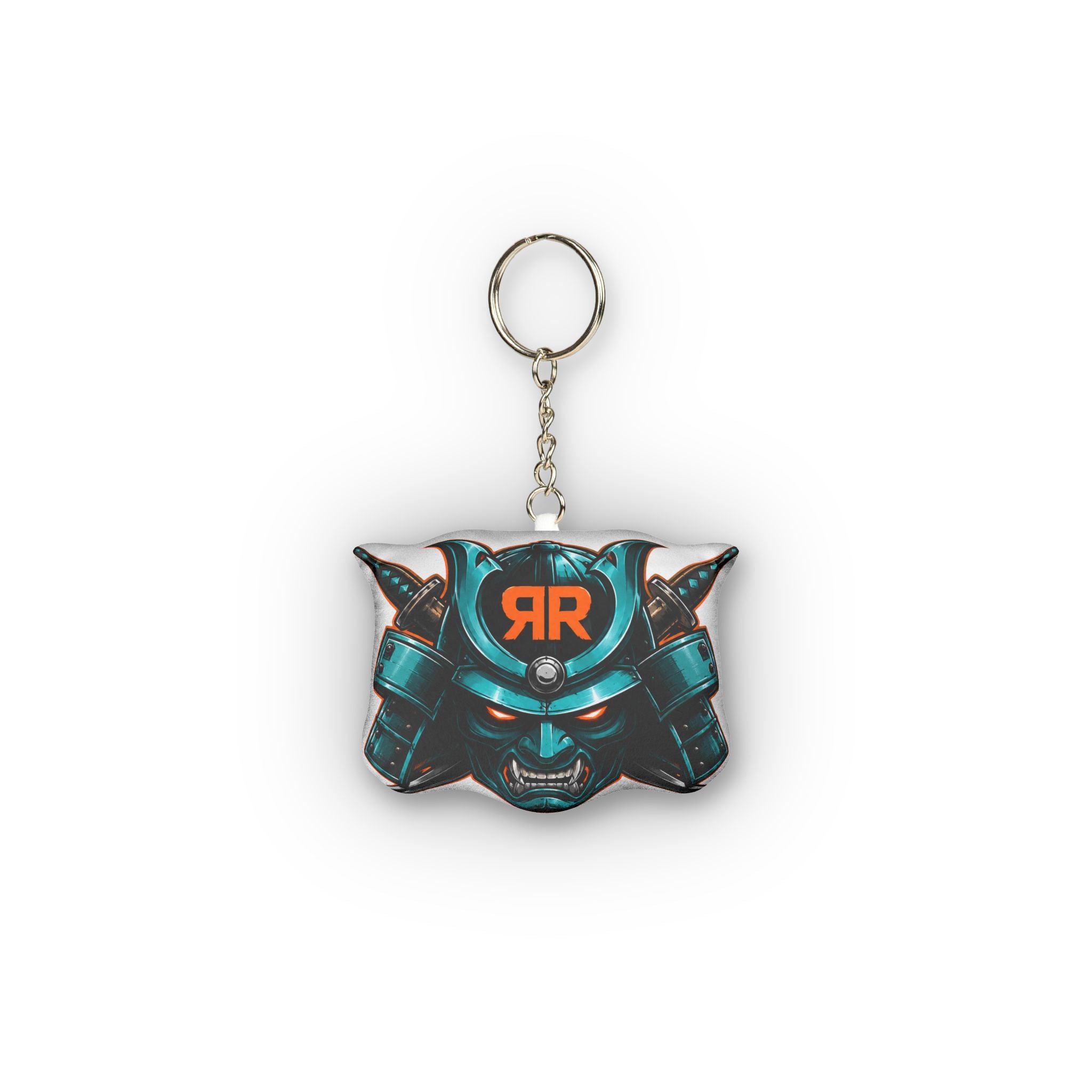 Samurai Helmet Mini Plush Keychain — Custom Shape Anime Gamer Accessory
