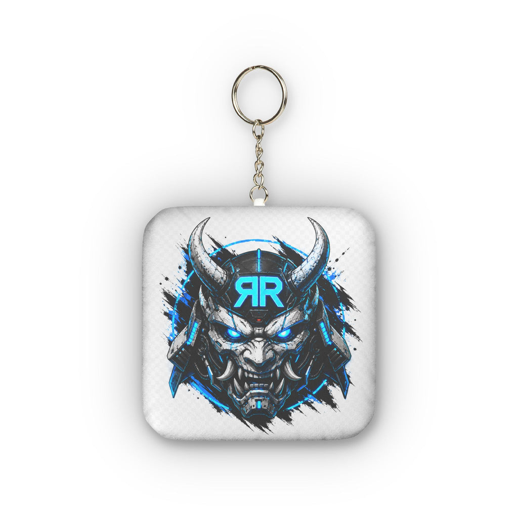 Samurai Demon Mini Plush Keychain — Custom Gaming Logo Accent