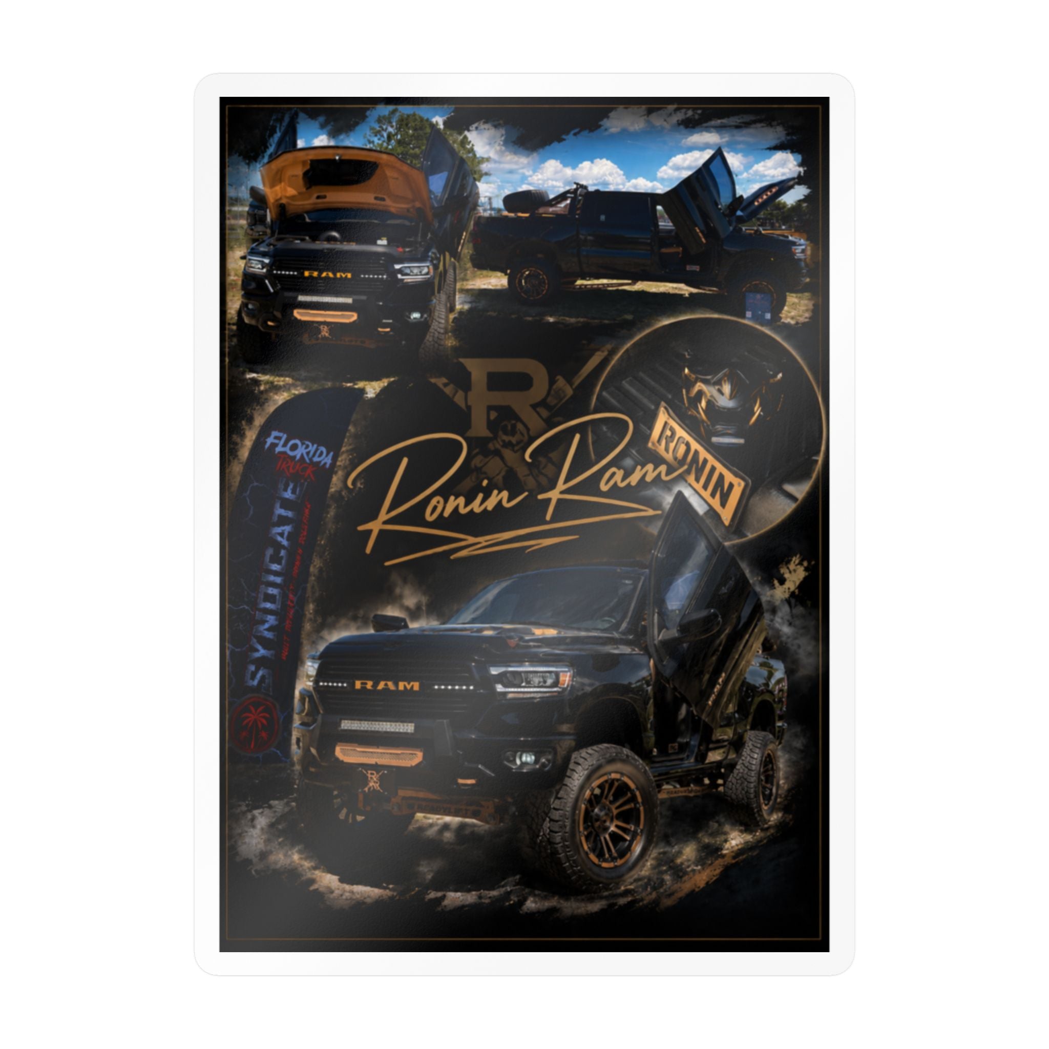 Ram Truck Collage Kiss-Cut Vinyl Decal — Ronin Ram Graphic