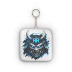 Samurai Demon Mini Plush Keychain — Custom Gaming Logo Accent