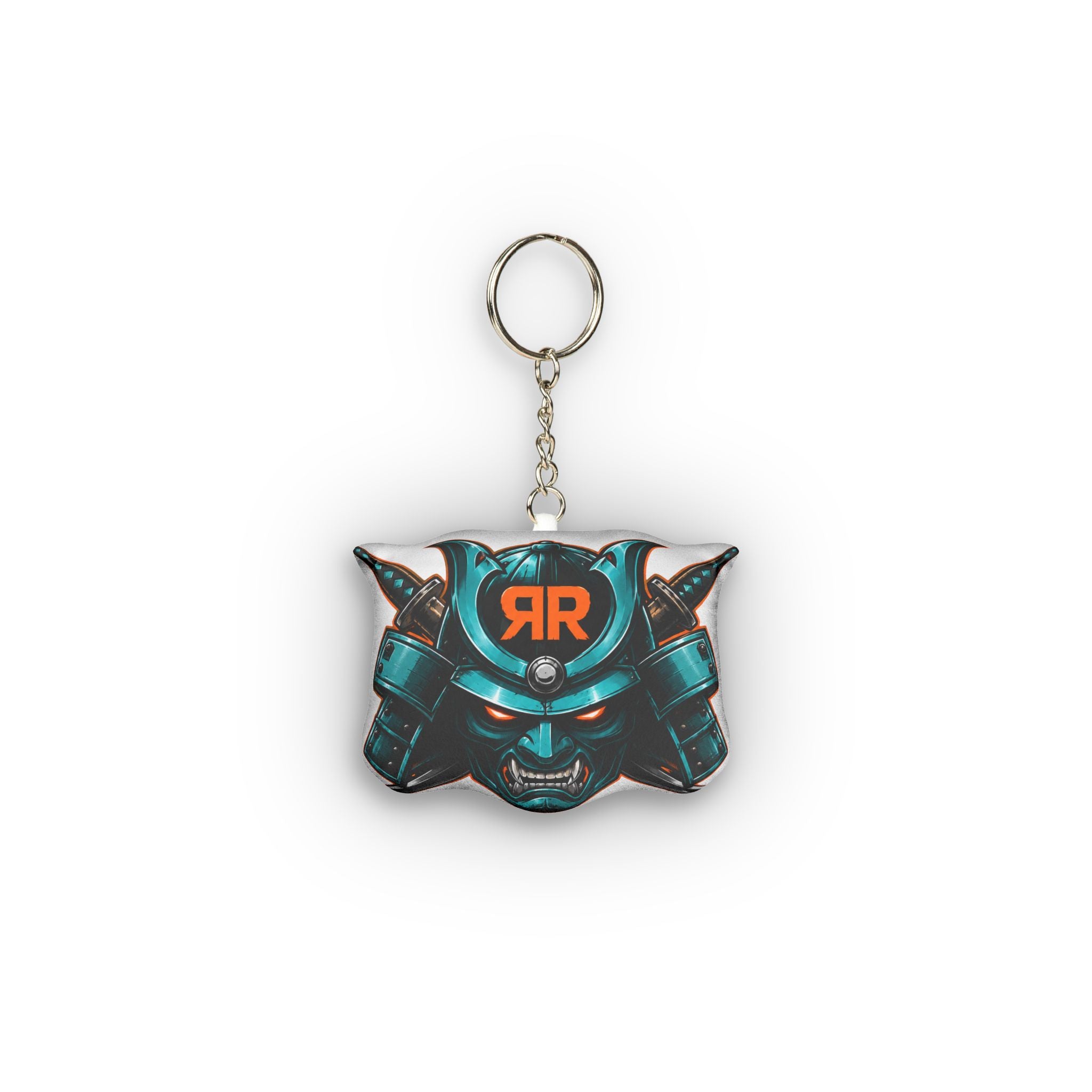 Samurai Helmet Mini Plush Keychain — Custom Shape Anime Gamer Accessory