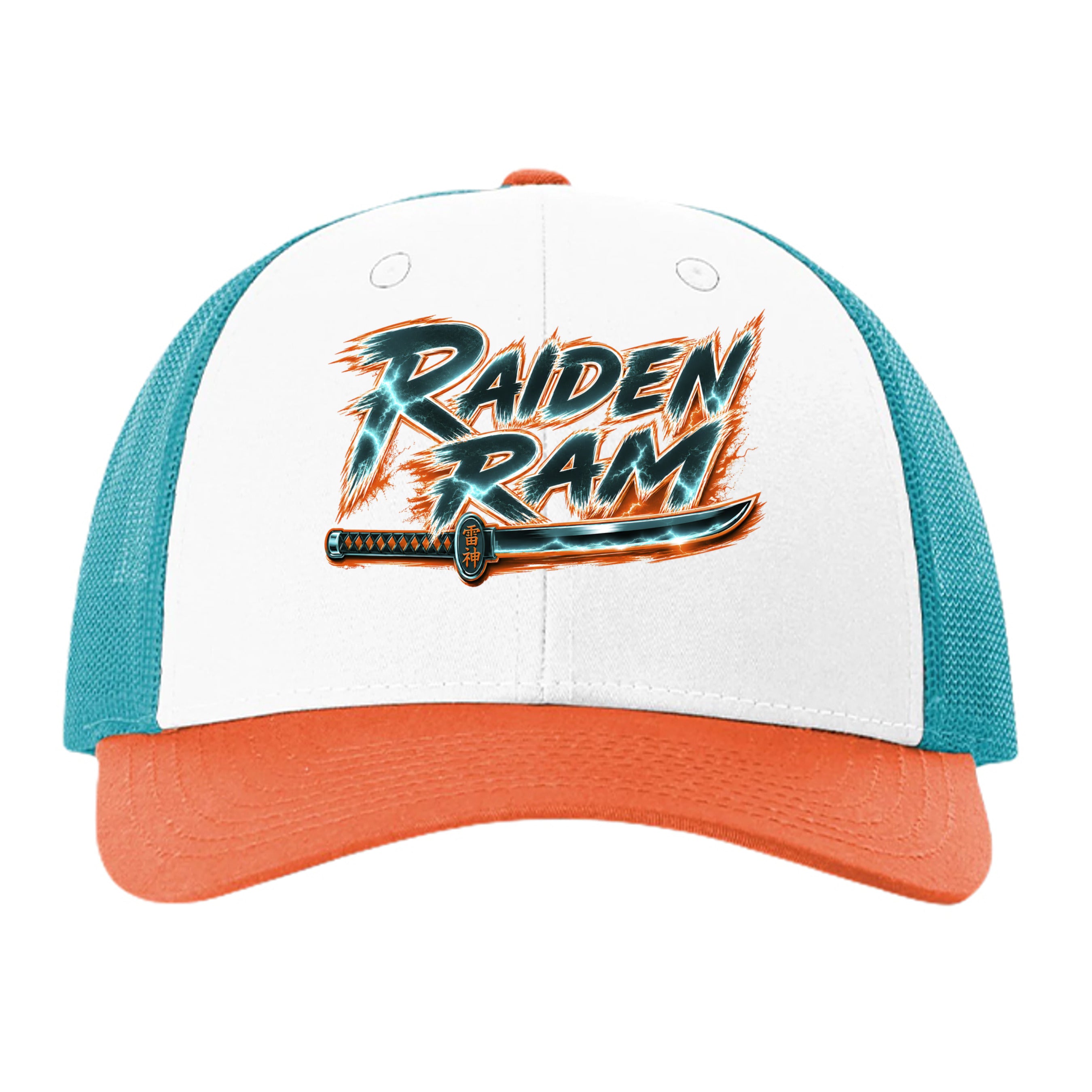 White/ Blue Hawaiin/ Pale Orange - 115R - FRONT